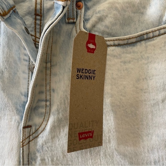 Levi’s Wedgie Jeans Pant High Skinny Light Denim Blue Festival Grunge Y2K NWT - Picture 10 of 15